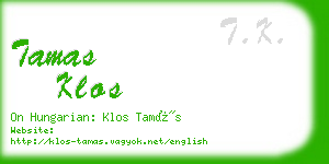 tamas klos business card